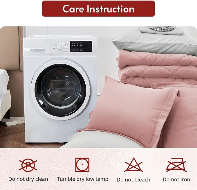 MUXHOMO 7 Pieces Oversized Queen Comforter Set, Reversible Bed in a Bag - Image 9