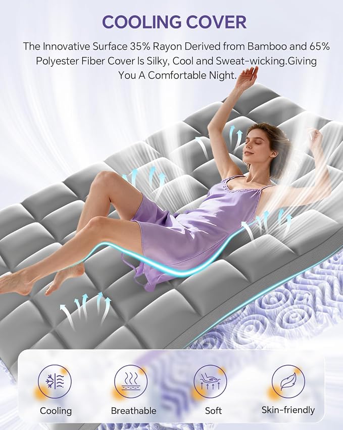 ChiXpace Dual Layer 5 Inch Memory Foam Mattress Topper Full - Image 5