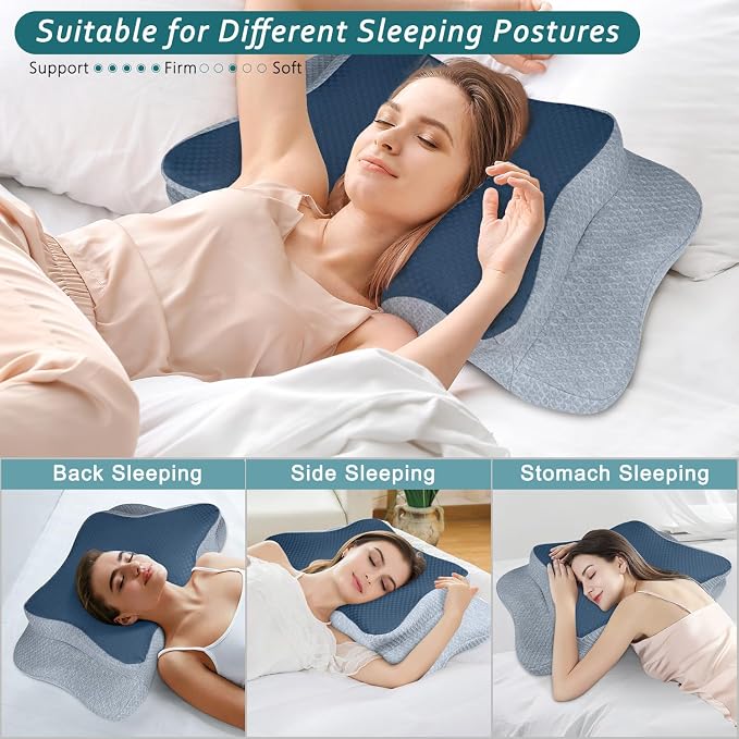 CHxxy Cervical Neck Pillow for Pain Relief Sleeping, Memory Foam Pillows - Image 3