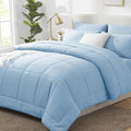 CozyLux Queen Comforter Set Baby Blue, 7 Pieces Bed in a Bag, All Season by CozyLux