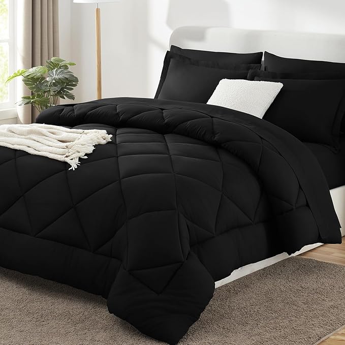 CozyLux Full Size Comforter Sets Black by CozyLux