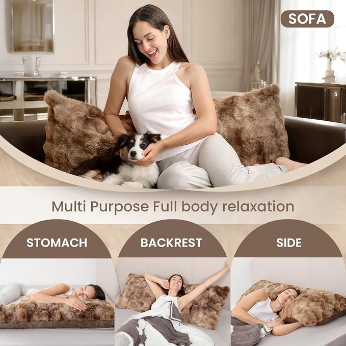 ZonLi Fluffy Body Pillow for Adults, Fuzzy Faux Fur Body Pillow - Image 5