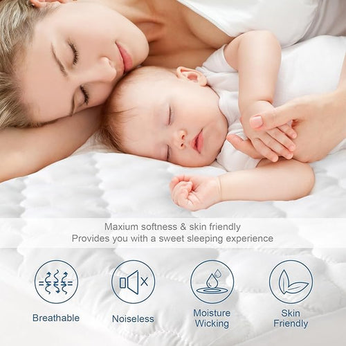 2 Pack Full Size Mattress Protector Pad Waterproof Quilted, Breathable & - Image 2