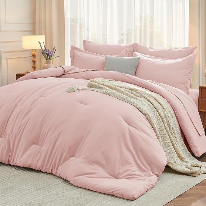 MUXHOMO 7 Pieces Queen Comforter Set, Soft Bed in a Bag Queen Size, All Season by MUXHOMO