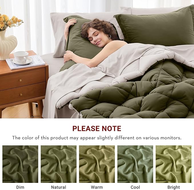 MUXHOMO 5 Pieces Twin Comforter Set, Reversible Bed in a Bag Twin Size - Image 4