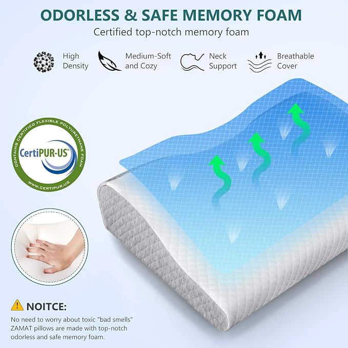 ZAMAT Contour Memory Foam Pillow - Image 3