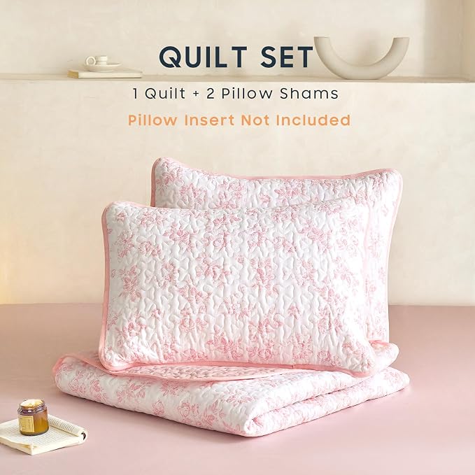Wake In Cloud - Floral Quilt Set, Shabby Chic Coquette Cottagecore Vintage - Image 2