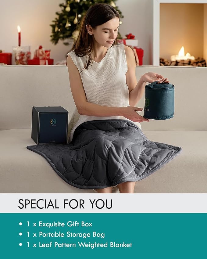 Kaisa Weighted Lap Blanket 5 lbs 23" x 29", Cozy Luxury Crystal Velvet Small - Image 7