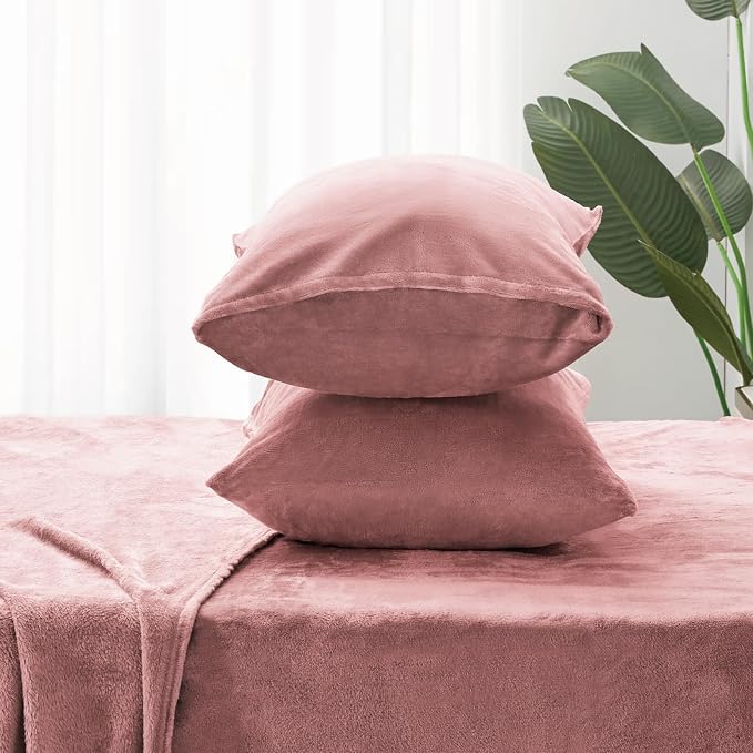 BEDELITE Flannel Sheets King Size Dusty Pink - Image 7