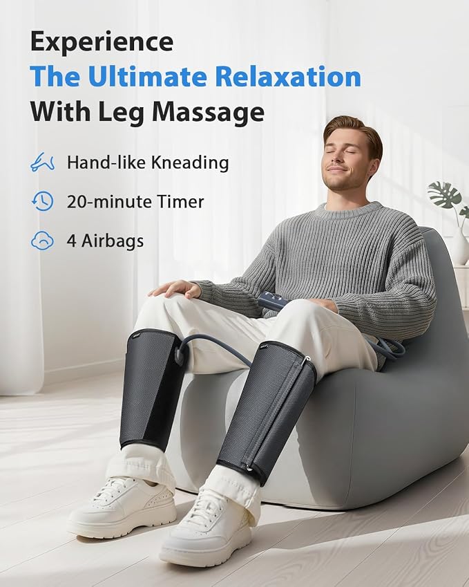 CINCOM Leg Massager for Circulation and Pain Relief, Air Compression Calf - Image 3