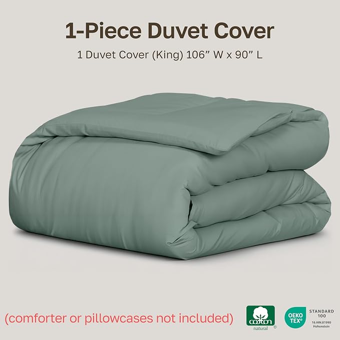 California Design Den Natural 100% Cotton Duvet Cover King Size Only - Image 5