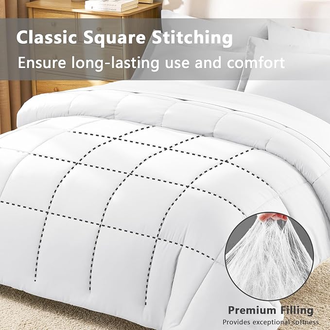 CozyLux Full Size Comforter Sets White - Image 4
