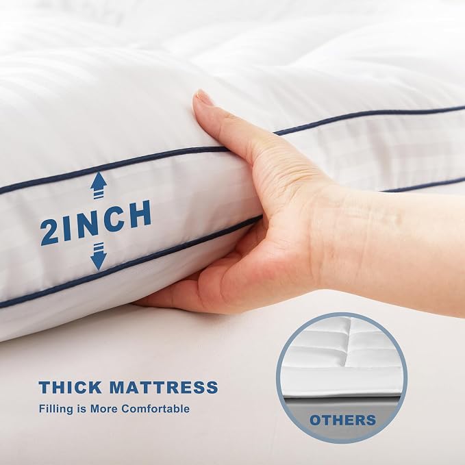 BEDLORE California King Mattress Topper, Thick Pillow Top Pad - Image 7