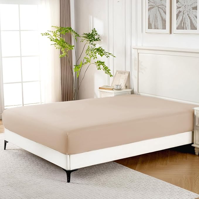 ROSE&RISY Khaki Fitted Sheet, Soft and Breathable - Image 2