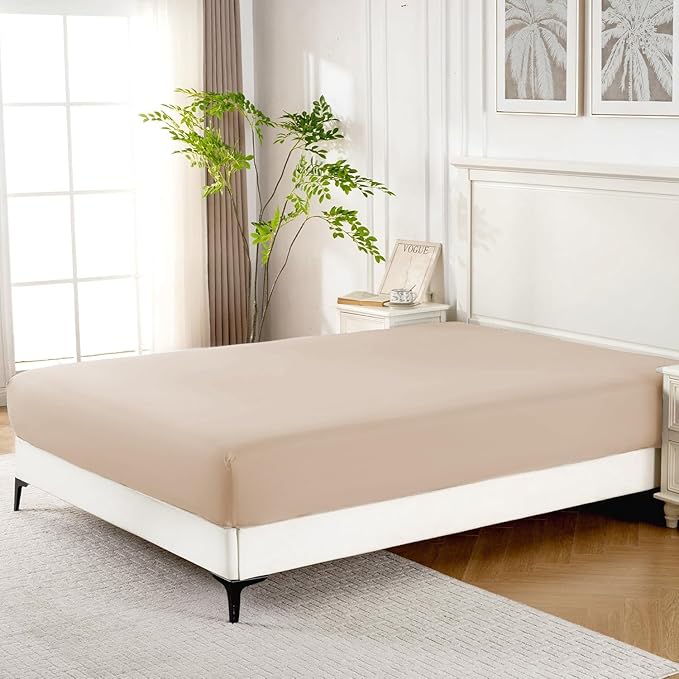 ROSE&RISY Khaki Queen Fitted Sheet, Soft and Breathable - Image 2