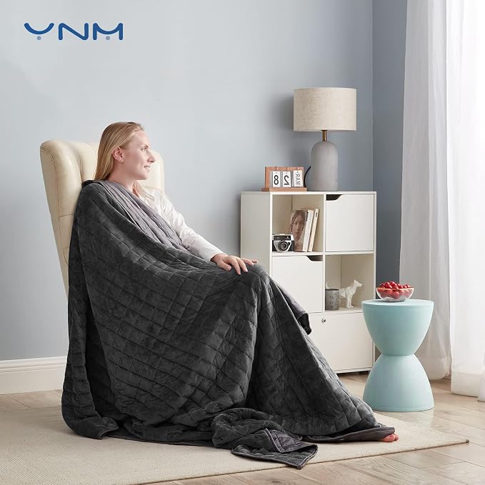 YnM Weighted Blanket, Cooling Bamboo & Cozy Velvet, Smallest Compartments - Image 5