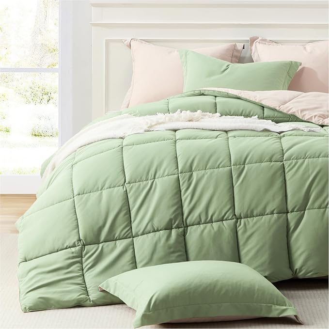Homelike Moment Queen Comforter Set Sage Green, Comforters Queen Size Set by HomelikeMoment