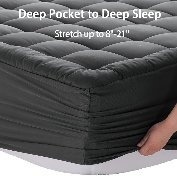 EASELAND Twin Size Mattress Pad Pillow Top Mattress Cover Quilted Fitted - Image 6