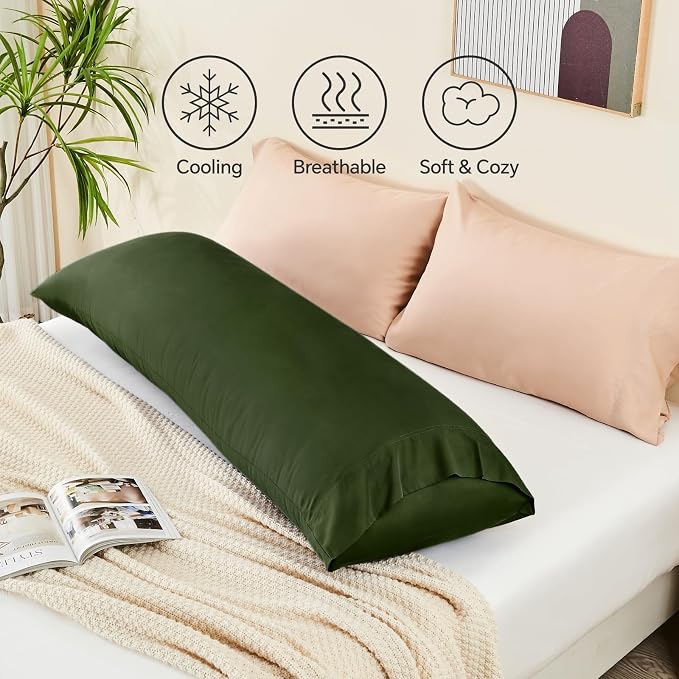 BEDELITE Body Pillow Cover, Rayon Made from Bamboo, Cooling Body Pillow - Image 6