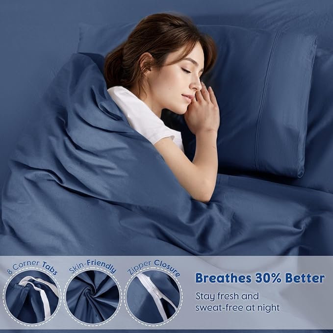 SONORO KATE 100% Egyptian Cotton Duvet Cover King Size, 1000 Thread Count - Image 4