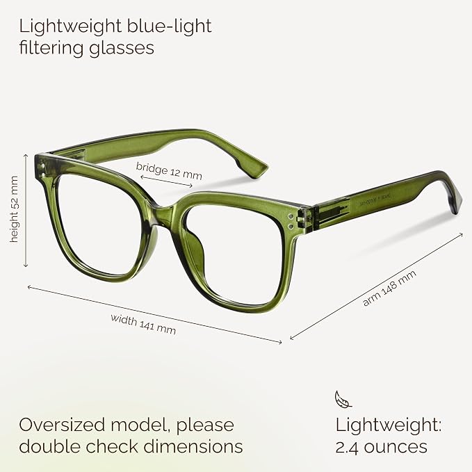 miyya Blue Light Glasses for Women & Men – Oversized UV & Blue Light Blocker - Image 3