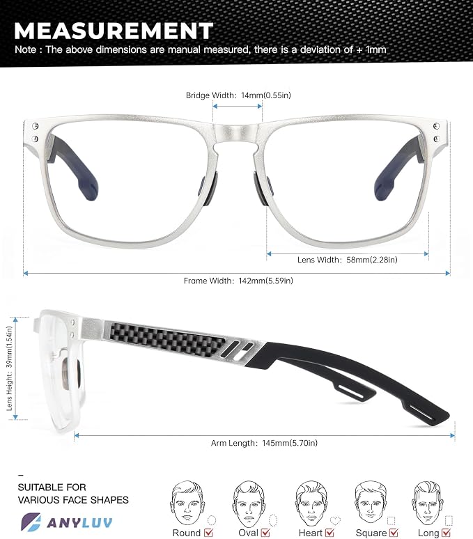 ANYLUV Blue Light Blocking Glasses Men Computer Gaming Glasses Lightweight - Image 4