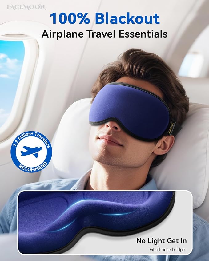 Weighted Blackout Sleep Mask, 3D Contoured Zero Eye Pressure, Lash-Friendly - Image 3