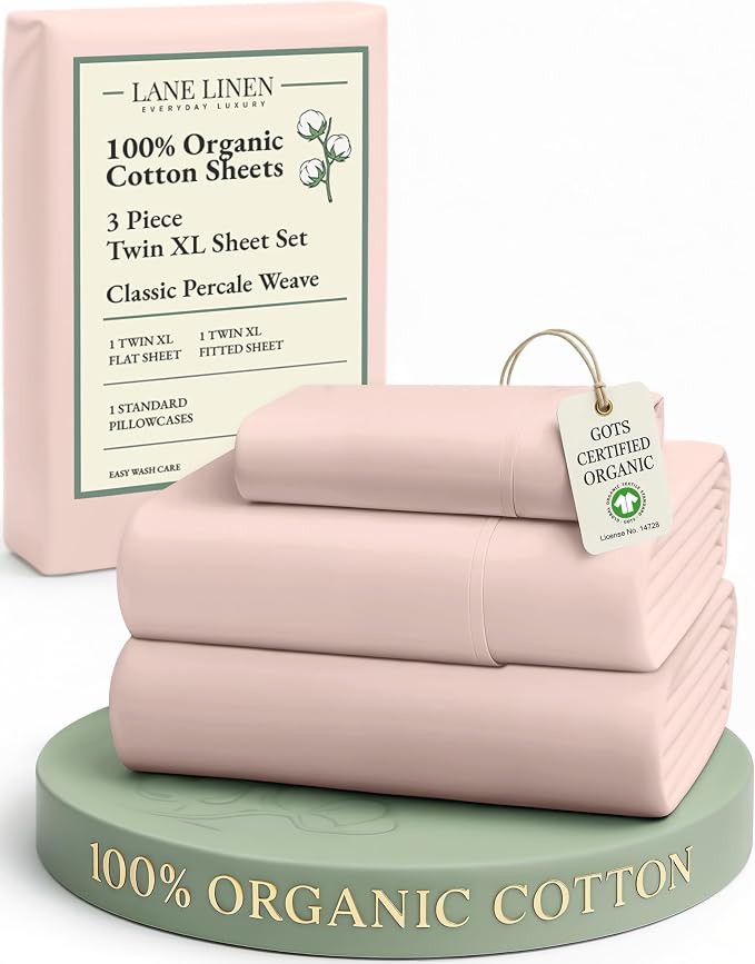 LANE LINEN 100% Organic Cotton Twin XL Bed Sheets Set, Machine Wash Fully by LaneLinen