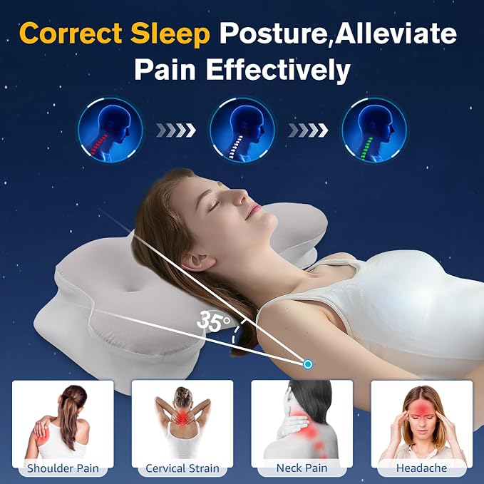 Cervical Neck Pillow, Pillows for Neck and Shoulder Pain, Contour Pillow - Image 7