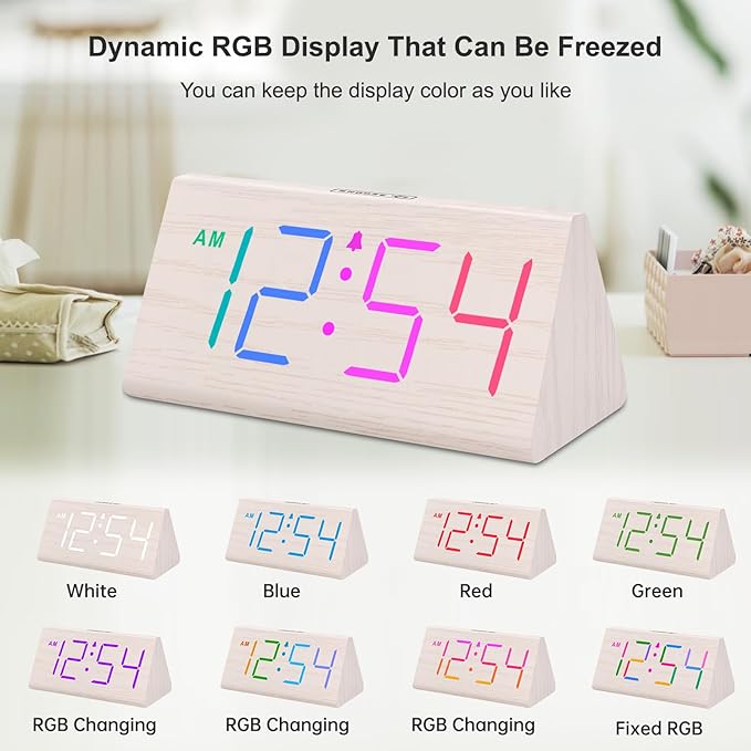 DreamSky Wooden Digital Alarm Clock - Image 3
