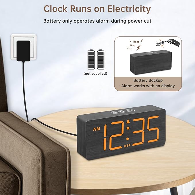 DreamSky Wooden Digital Alarm Clock - Image 2