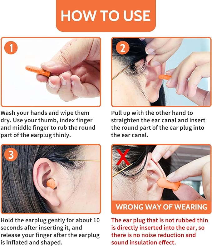 LYSIAN Soft Foam Earplugs 38dB SNR, 60 Pairs, Disposable Noise Cancelling Ear - Image 5