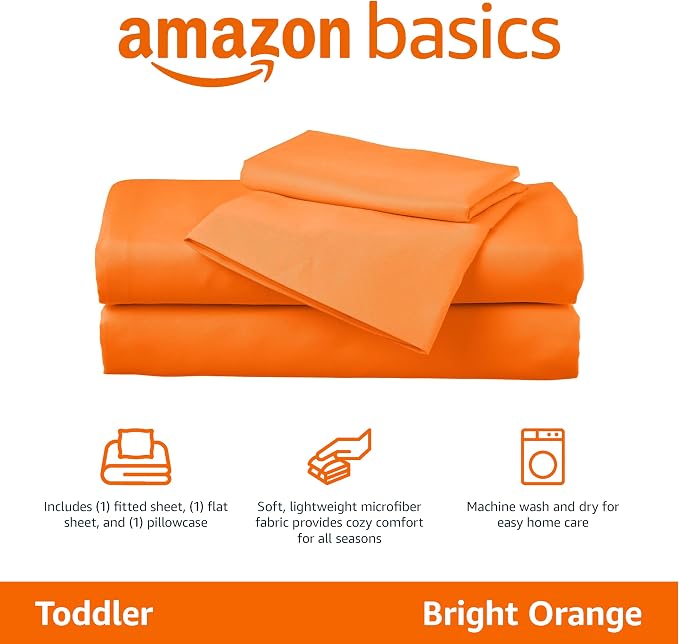 Amazon Basics Kid's Soft Easy-Wash Lightweight Microfiber 3-Piece Sheet Set - Image 2