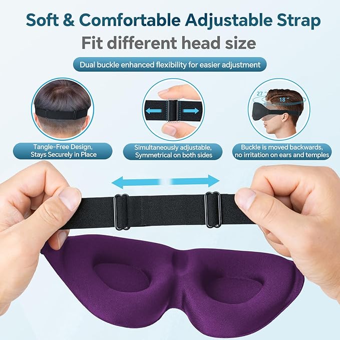 ZGGCD Sleep Mask for Side Sleeper, Light Blocking Sleeping Eye Mask for Women - Image 6
