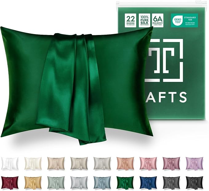 Tafts Silk Pillow Cases - 22mm 100% Pure Mulberry 6A Silk Pillowcase by Tafts