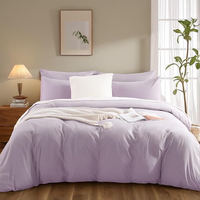 NEXHOME PRO Duvet Cover Set 100% Washed Cotton Oversized Queen 98"x98" - Image 3