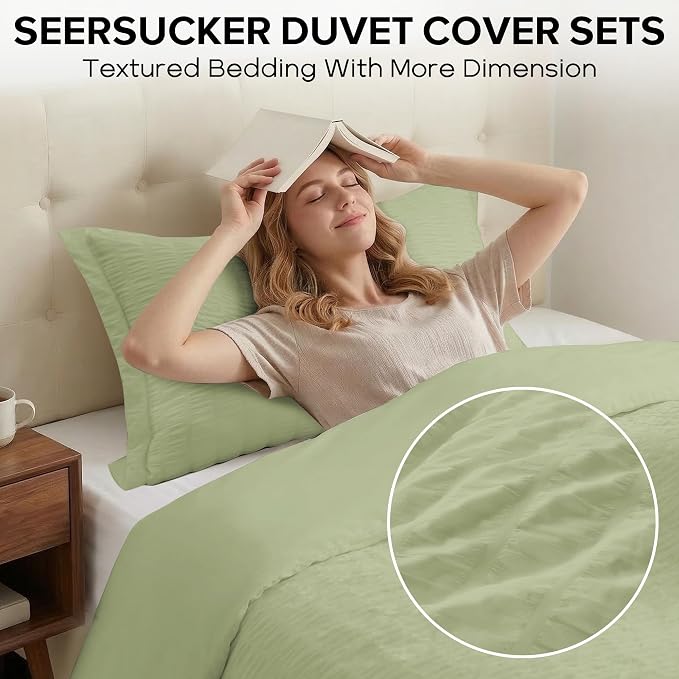 Cozyide Green Twin Duvet Cover, 2 Pieces Bedding Duvet Covers, Soft Breathable - Image 2
