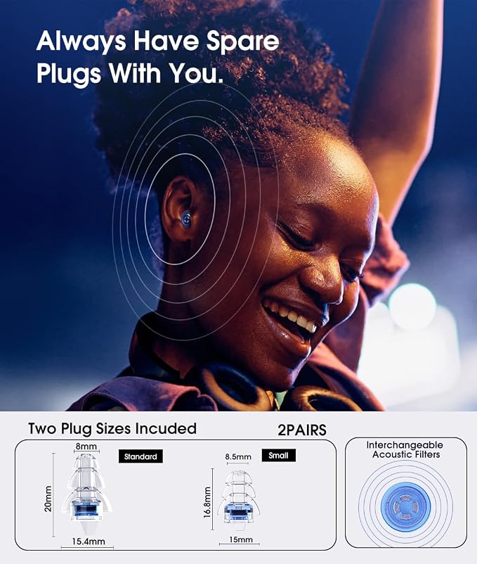 Hearprotek Concert Ear Plugs, 2Pairs Reusable high Fidelity Musician Ear Plugs - Image 3