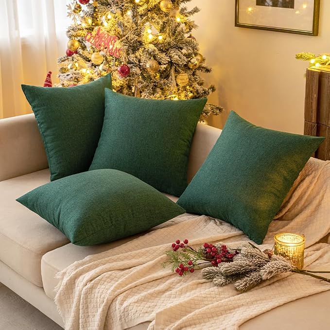MIULEE Pack of 2 Decorative Outdoor Solid Waterproof Throw Pillow Covers Faux - Image 9