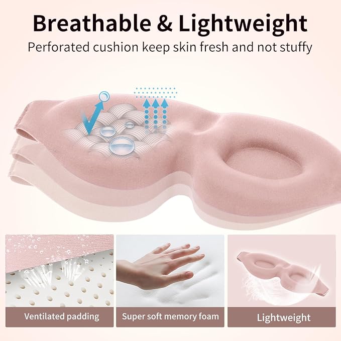 NEWVANGA Sleep Mask for Back and Side Sleeper, Block Out Light, Luxury Sleeping - Image 6