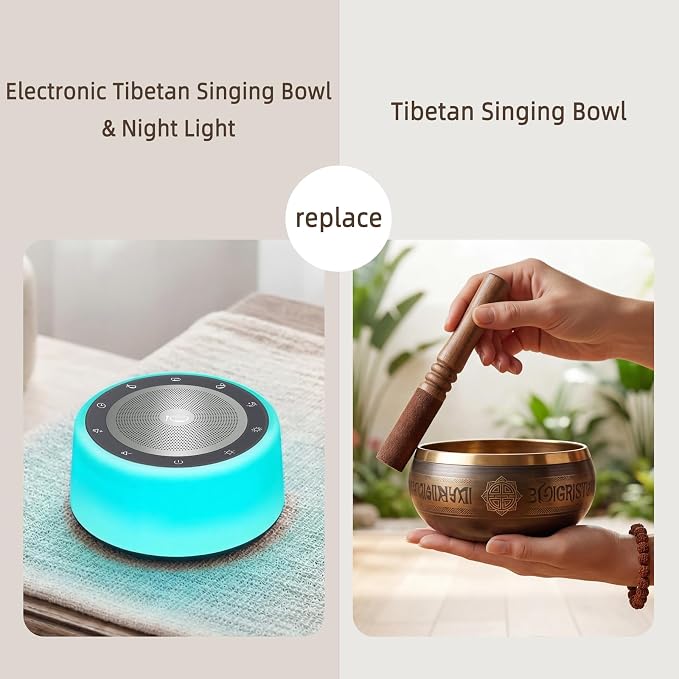 Kipcush Automatic Tibetan Singing Bowl Sound Machine, 11 Soothing Sound Therapy - Image 2