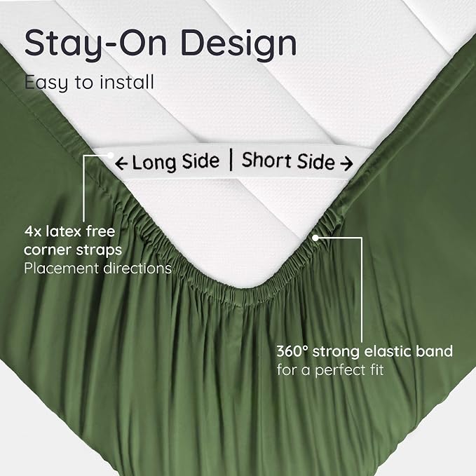 Bambaw 100% Viscose Derived from Bamboo Fitted Sheet Queen Size, Cooling Fitted - Image 5