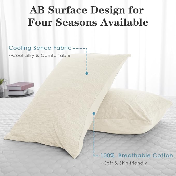CHOSHOME Cooling Pillow Cases Zipper Pillow Covers Q-Max > 0.45 Zippered - Image 2