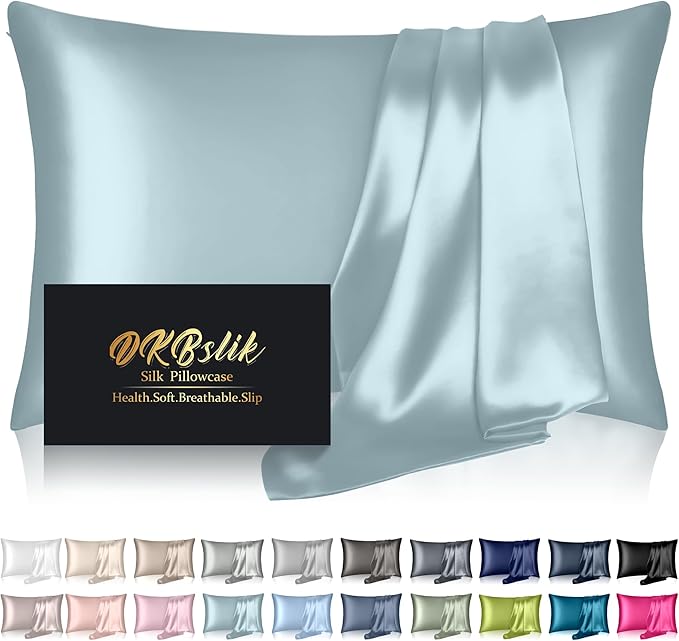 Silk Pillowcase for Hair and Skin, Mulberry Silk Pillow Cases King Size by HOME