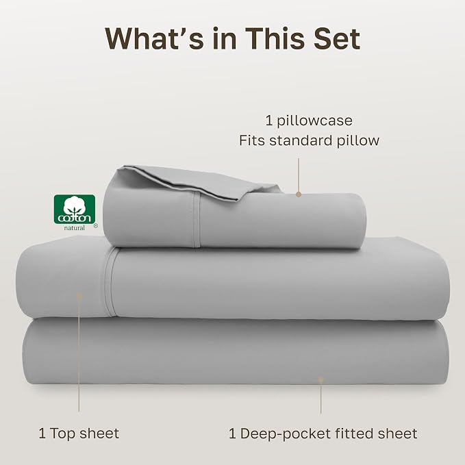 California Design Den Soft 100% Cotton Sheets Twin XL Size Set, 400 Thread - Image 4