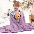 Purple Weighted Blanket Kids 3lbs, Cooling Heavy Throw Blanket by BETU
