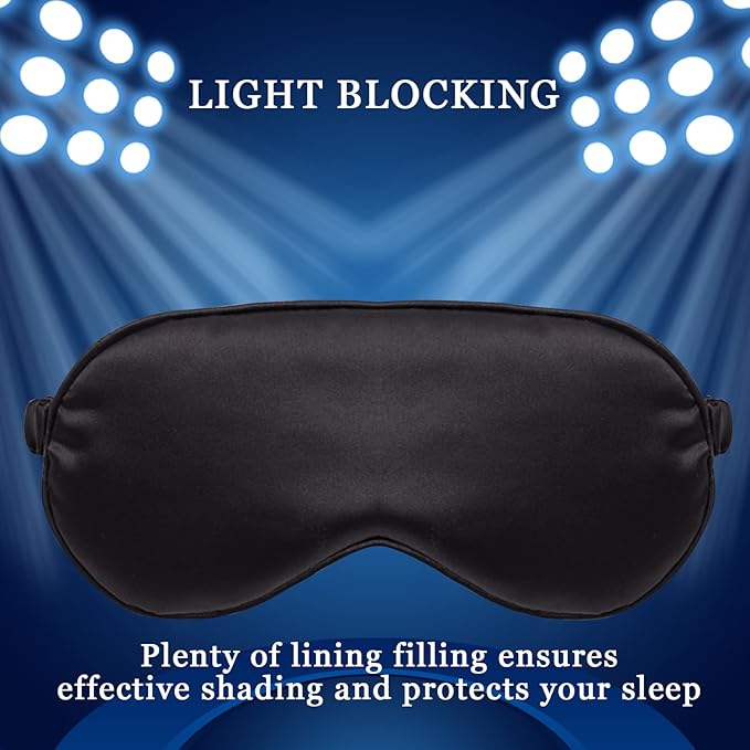 LERSVICVIL Sleep Mask 4 Pack Silk Eye Cover Soft Satin Blindfold Elastic Strap - Image 6