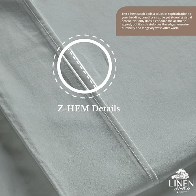 Linen Home 100% Cotton Percale 1 Flat Sheet, King Size - Image 5