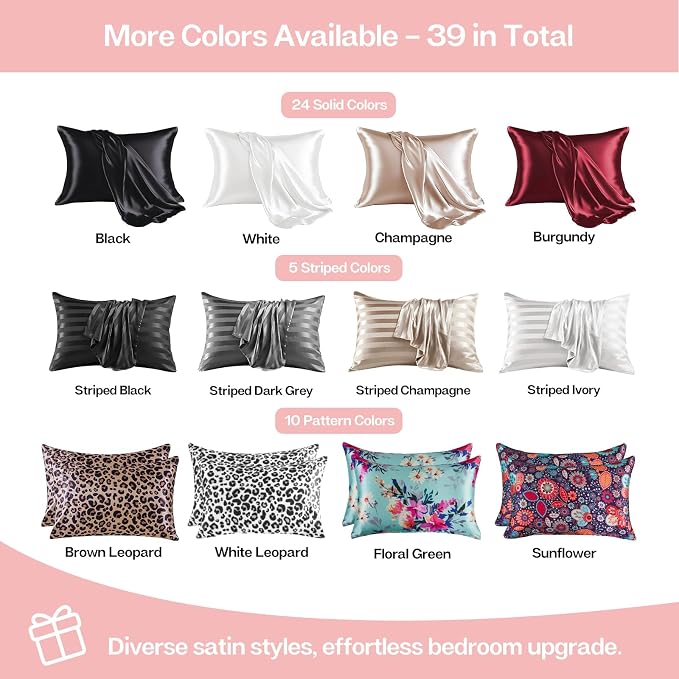 MR&HM Satin Pillowcase for Hair and Skin, Silk Satin Pillowcase 2 Pack - Image 7