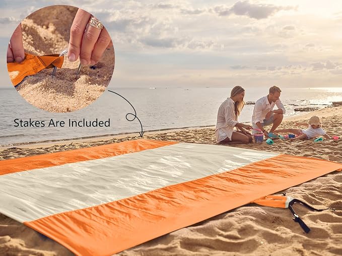 WEKAPO Beach Blanket Sandproof Waterproof, Extra Large Beach Mat, Oversized & - Image 6